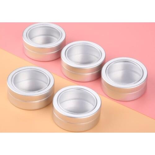 5Pcs 25/60//80/100ml Cream Jar Tin Cosmetic Lip Balm Containers Nail Derocation Crafts Pot Refillable Bottle Screw Thread Empty