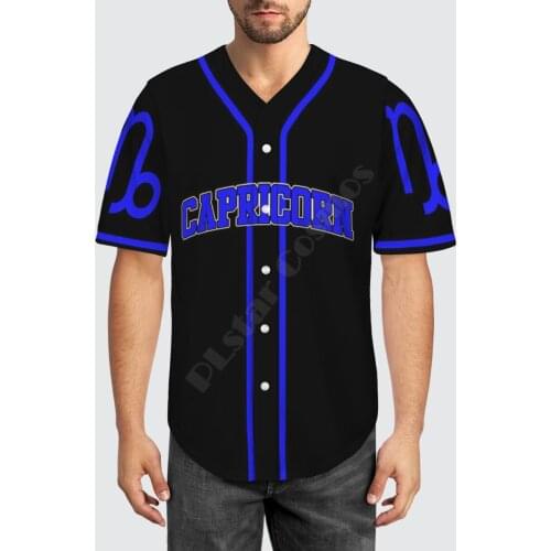 Baseball Jersey Beach Summer Capricorn 3D All Over Printed Mens Shirt Casual Shirts hip hop Black tops 08