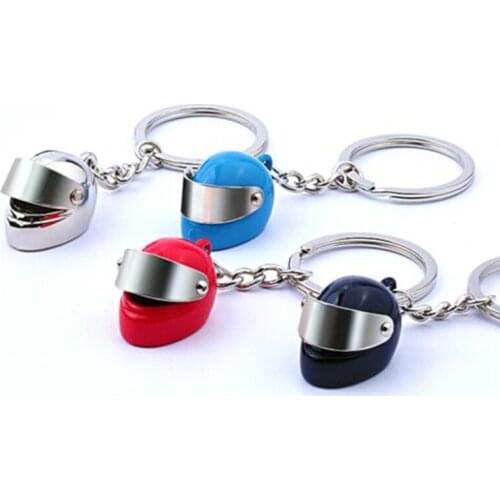 New Motorcycle Helmets Key Chain Women Men Cute Safety Helmet Car Keychain Bags Hot Key Ring Gift Jewelry Key Rings