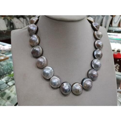 19''20mm white South Sea Mabe Perla Mabe Chiusura Mabeizhu Necklace Pendant