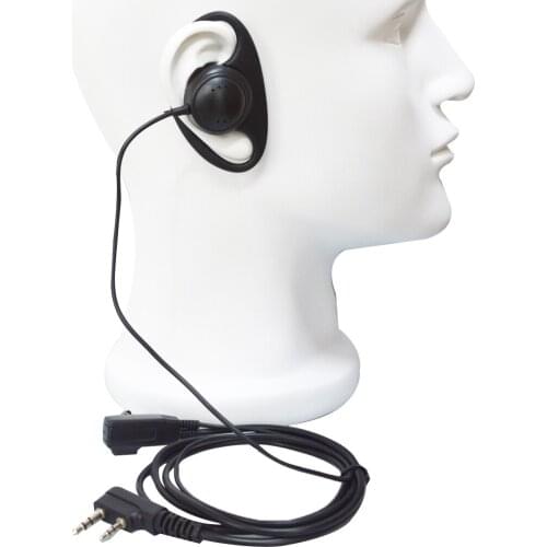 D shape Soft Ear Hook Earpiece 2Pin PTT Mic Headset For Baofeng UV-5R BF-888S 666S 777S UV-82 TYT Walkie Talkie accessories