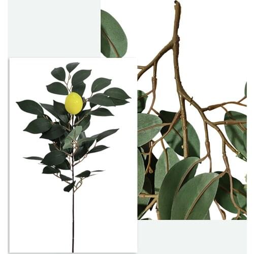 Artificial Planting Fig Leaf Imitation Lemon Branch Nordic Style Vivid Iron Wire Party Garden Home Decoration