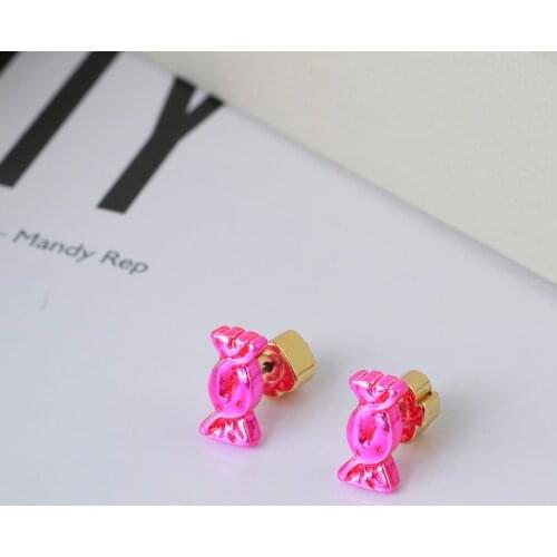 Exquisite and small girl heart sweet candy European and American style shiny earrings earrings gift girls