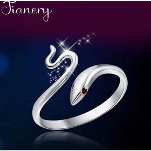 JIANERY Boho Retro Real Pure Silver Color Snake Rings For Women Men Vintage Finger Jewelry Antique Rings