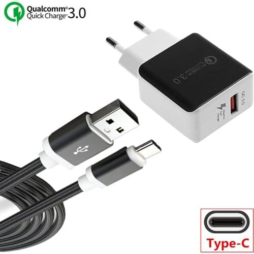 QC3.0 Quick Charge 3.0 for Samsung A50 A30 S10 S8 S9 Type c cable for Huawei Mate 20 P30 P20 Xiaomi Mi 9 8 Redmi Note 7 pro