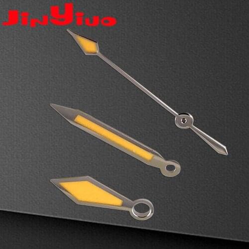 Quality Super Luminous Watch Hands Parts Fit For NH35A NH36A 7s26 4r15 7009 SKX Automatic Movement Orange Lume Wristwatch Needle