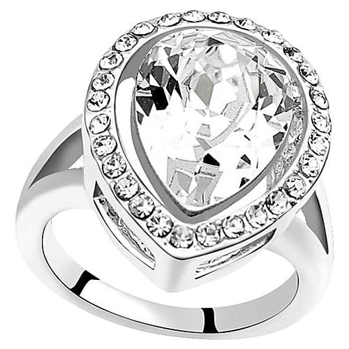Promotion Big Water drops Shaped Ring Crystals from Swarovski Rings For Women Wedding Engagement Jewelry