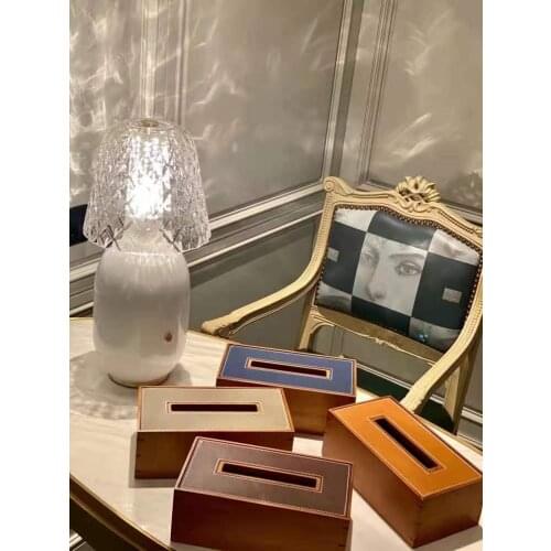 25x13x9cm tissue box Mahogany steer hide Magnetic box cover