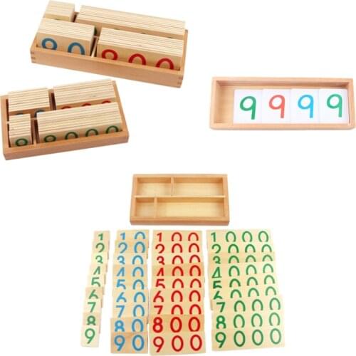 Children Educational Toys 1-9000 Number Cards Wooden/PVC Montessori Mathematics Materials for Preschool Early Education Math Toy