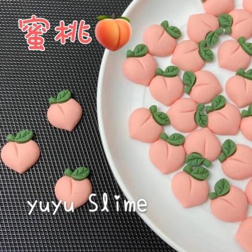 Simulation Fruit DIY Peach Models Slime Material Kitchen Fruit Decoration Props Living Room Dining Table Decoration Photo Props