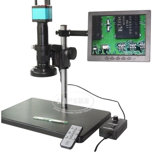 14MP HDMI 1080P HD USB Digital Industry Video Microscope Camera Set + 8" LCD Monitor + 10X 100X 180X C-MOUNT Lens+ 56 LED Light