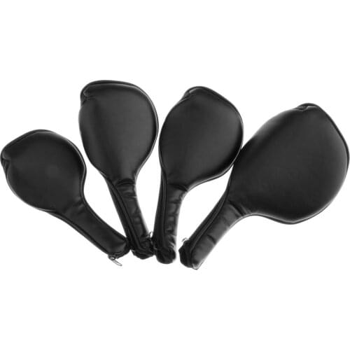 4-Pack Zippered PU Leather Golf Iron Covers Set Universal Fit Most Iron Clubs