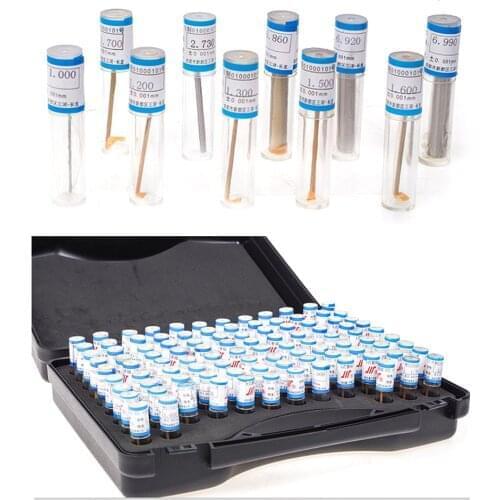 98pcs Steel Pin Gauge Set 0.30-10.00mm 50mm Pin Step 0.01 Measuring Rod Smooth Gauge Pass Stop Gauge High Precision