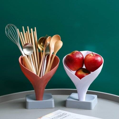 New Creative Chopsticks Holder Cage Multifunctional Funnel Drain Soup Spoon Tableware Home Kitchen Shelf Storage Rack