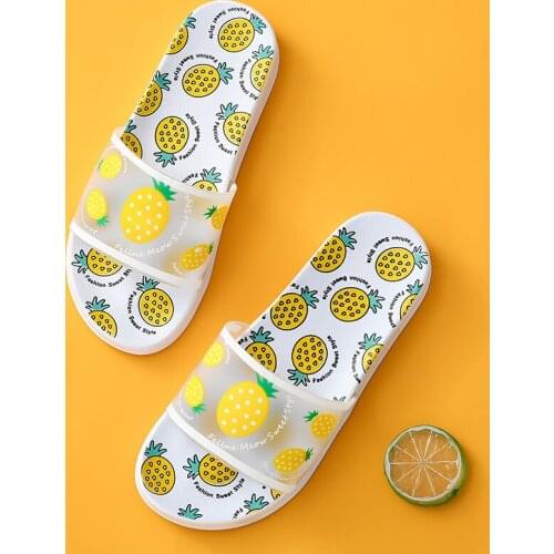 2021 New Summer Slides Women Slippers Cartoon Fruit Thick Bottom Beach Slides Casual Non-slip Bathroom Slide Sandals