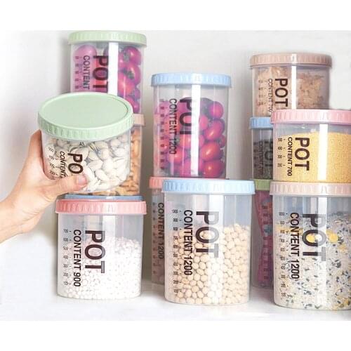 Transparent plastic storage box plastic seal pot&plastic airtight canister&plastic jar&plastic pot used for kitchen food contain