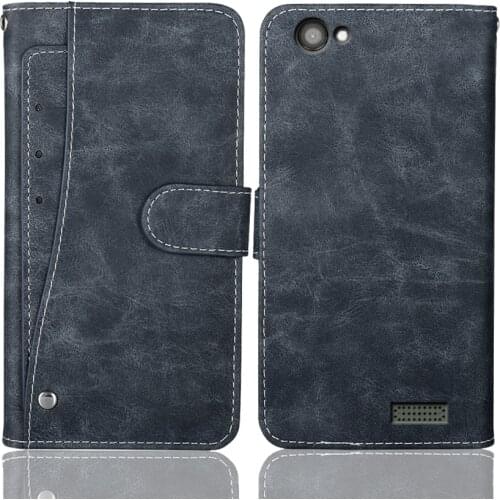 Luxury Wallet DEXP BL350 Case 5" Vintage Flip Leather Business Protective Cover For DEXP BL350 Case Card Slots