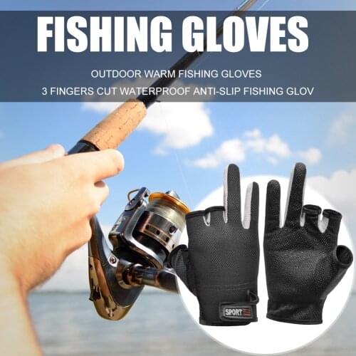 Kingdom Fishing Gloves High-Quality Durable Outdoor Breathable Fishing Gloves 3 Fingers Cut Water-Proof Sports Anti-Slip Glove
