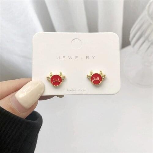 S925 silver needle little red ear nail contracted exquisite small earrings in 2020, the new girl E1225