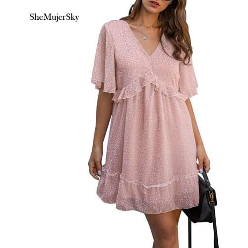 SHEMUJERSKY Pink Summer Dresses
