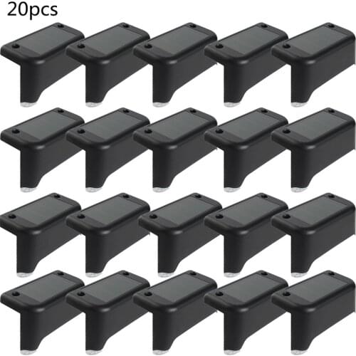 4/8/12/16/20pcs LED Solar Lamp Path Stair Outdoor Waterproof Wall Light Garden Landscape Step Lights Balcony Fence Solar Lights