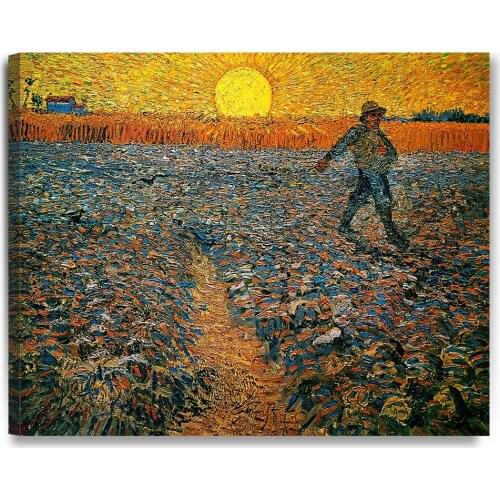 The Sower, Vincent Van Gogh Art Reproduction. Giclee Canvas Prints Wall Art for Home Decor , Ready to Hang Drop shipping