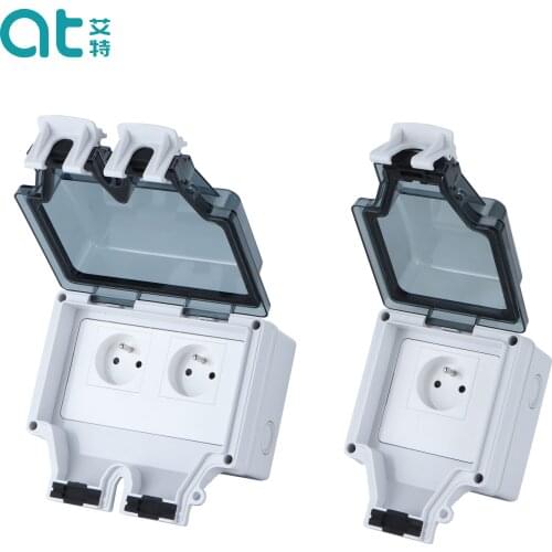 Outdoor Wall Switch Socket Weather&Dust Proof Power Outlet French Standard
