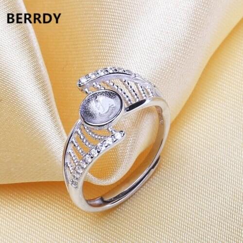 Unique Fashion Pearl Ring Mountings, Ring Findings, Adjustable Ring Jewelry Parts Fittings Charm Accessories Silver Jewellery