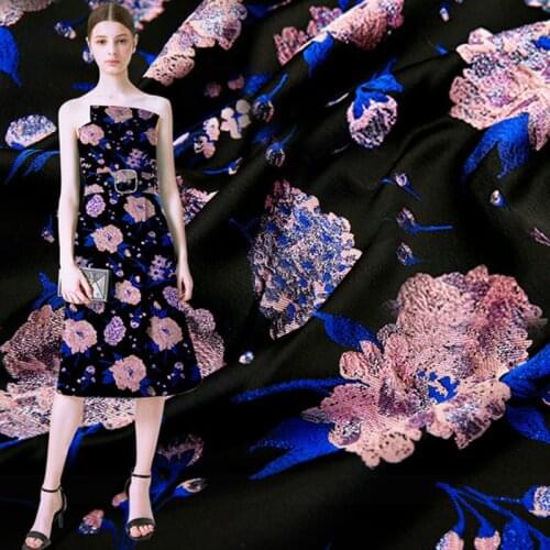 Brocade jacquard fabrics light luxury fabric curtain fabric home flower pattern cloth material for sewing cheongsam and kimono
