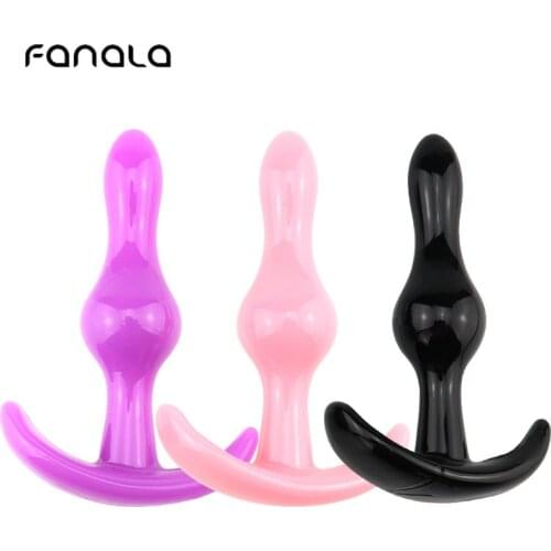 FanaLa Soft Silicone Double Beads Anal Butt Plug Massager Mini Dildo Erotic Gay Products G-spot Women Masturbator