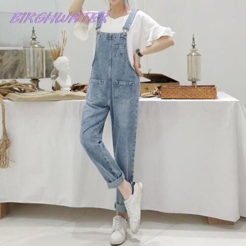 Womens Denim Jumpsuits Autumn Fashion Sleeveless Overalls For Women Outwear 2021 Elegant Long Trouser Casual Romper Overalls