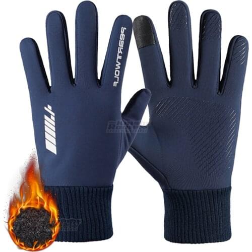 Winter Motorcycle Gloves Fleece Keep Warm Moto Motocross Motorbike Water-Repellent Full Finger Gloves Touch Screen Riding Gloves