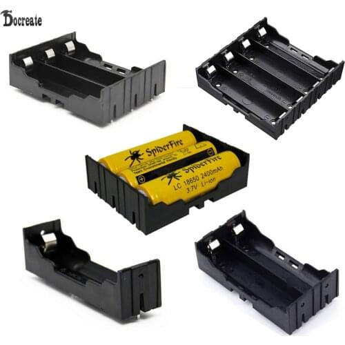 1 PCS DIY 1/2/3/4-Slot 18650 Battery Holder With Pins Batteries Case Container Hard Pin New DIY ABS 18650 Power Bank Cases