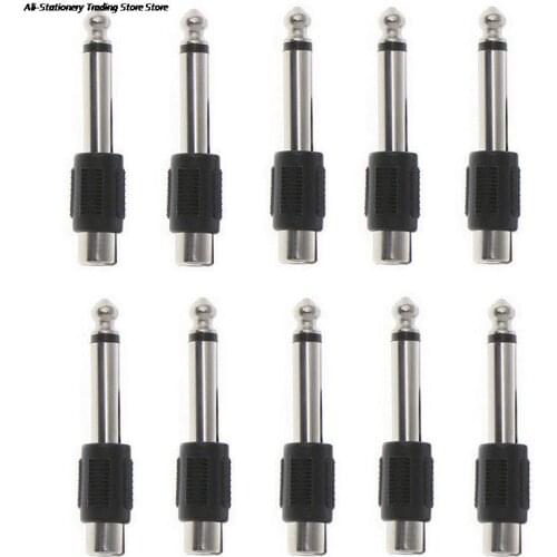 10pcs 6.5mm to 3.5mm Jack Sound Mixer Microphone Connector Converter Adapter Audio& Video Cables Connector Converter
