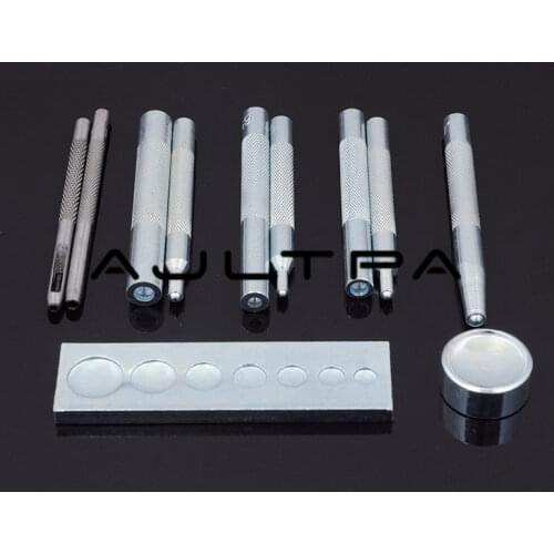11Pcs/Set Practical DIY Leather Tool Die Punch Hole Snap Rivet Setter Base Kit for Home Handmade Leather Craft DIY Tools