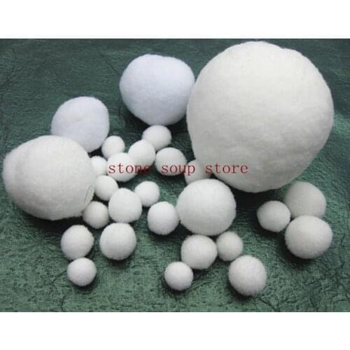 2-200pcs Various White Polyester Plush Balls Pompon Flowers Diy decor Clothing accessories Christmas crafts Kids toys 5-75mm