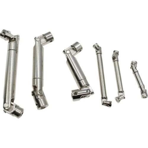 2 Stuks Telescopische Aandrijfas Kruiskoppeling Transmissie Assen Cardanas Spline Koppeling Voor Rc 4WD Crawler Militaire Auto