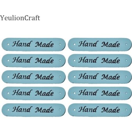 Chzimade 24Pcs/lot Hand Made Leather Garment Labels For Clothes Diy Label Tags Diy Sewing Materials