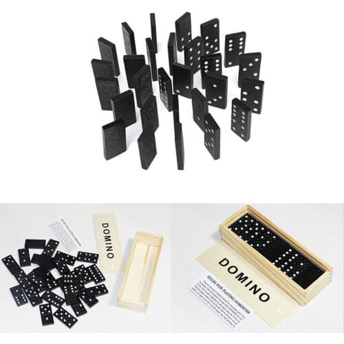 28Pcs Wooden Domino Board Games Domino Blocks Kits Travel Funny Table Game Kid Early Learning Children Educational Toys Gifts