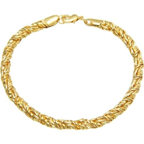 5mm Punk Hip Hop Men Women Polished Twisted Rope Wheat Chain 3 Colors Fashion Bracelet Bangle Jewelry Shellhard