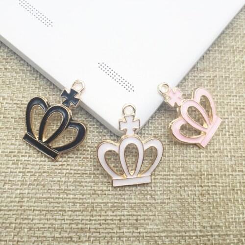 50pcs Cross Crown Hair Clip Decor Wedding Hair Flatback Charms Strass Floating Enamel Earring Bracelet Garment Shoes Ornament