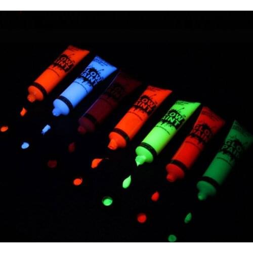 7Pcs 25ml UV Glow Blacklight Luminous Face Body Paint Neon Fluorescent Pigment 2XPF