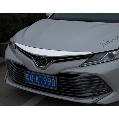 ABS Chrome Front Bumper Grille Hood Engine Front Headlight Cover Trims For 18-19 Toyota camry 2018-2019