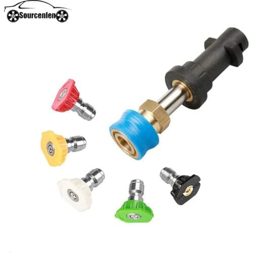 Pressure Washer Gun Adapter with 1/4 Inch Blue Holder Coupler Brass Female Pressure Washer Nozzles Tips For Karcher K Series