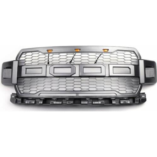 Car Perfect Fitment Tail Hood Engine Front Grille without Light For Ford F150 2018 2019 2020 Racing Grill Grey Raptor Style