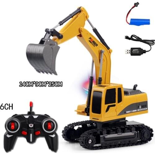 Wireless remote control 6CH RC excavator alloy hook machine 1:24 simulation child electric toy engineering vehicle model