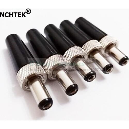 NCHTEK Lockable DC 5.5*2.1mm Power Male Plug Adapter Connector With Screw Nut Locking For Cable/Free Shipping/5PCS