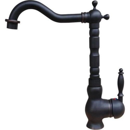 Black Oil Rubbed Bronze Kitchen Wet Bar Bathroom Vessel Sink Faucet Mixer Tap Single Hole Swivel Spout One Handle mnf341