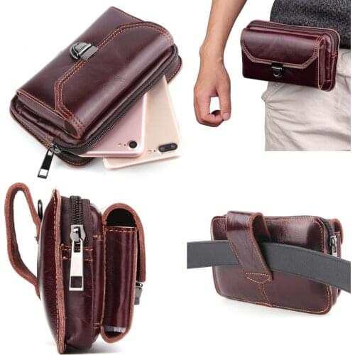 Genuine Cow Leather Belt Clip Phone Case Dual Pouch For Xiaomi Redmi Note 4 (MediaTek),Redmi 4X/4a/3s/3s pro/3s prime/3x