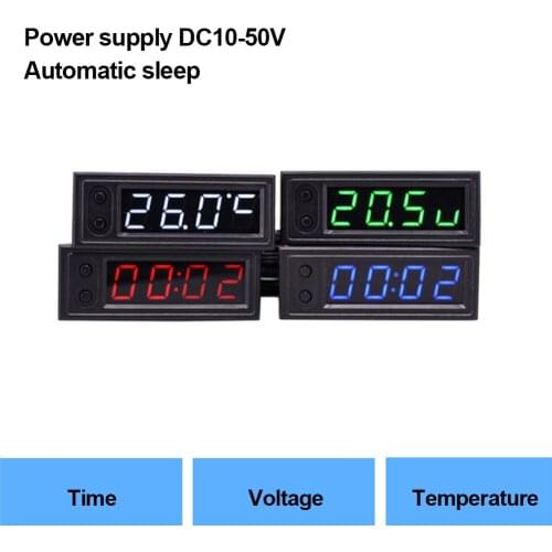 3 In 1 Digital Time Clock Thermometer Voltage Voltmeter LED Display Multifunction High-precisionElectronic Clock Wholesale